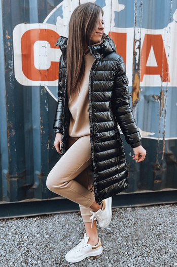 Damen Lange Mantel LESSI Farbe Schwarz DSTREET TY3353