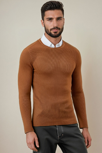 Herren Pullover in Camel WX2292