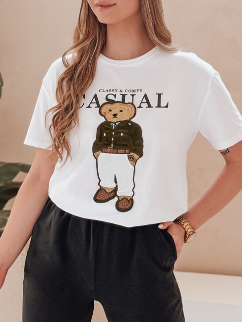 Damen-Teddybär T-Shirt MISSTARTA weiß Dstreet RY2880