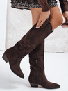 Damen Wildleder Cowboystiefel braun Dstreet ZY1147