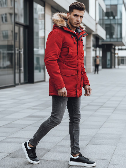 Herren Winter Parka Jacke rot Dstreet TX2995z