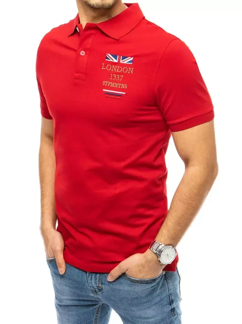 Herren Poloshirt mit Stickerei Rot Dstreet PX0432