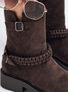 Braune Damenstiefel aus Wildleder Dstreet ZY1035