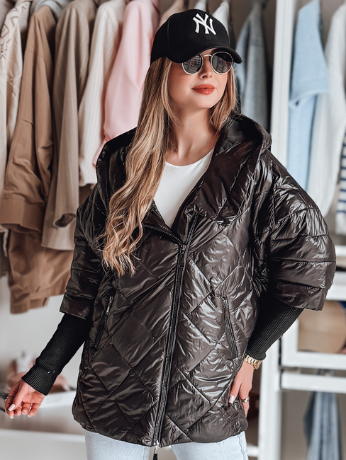 Damen Übergangs-Steppjacke in Übergröße PUFFILOF schwarz Dstreet TY4855