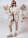 NORFDIMA Damen Lederjacke mit Schafsfell weiß Dstreet TY4735