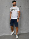 Bedrucktes Herren-T-Shirt weiß Dstreet RX5648