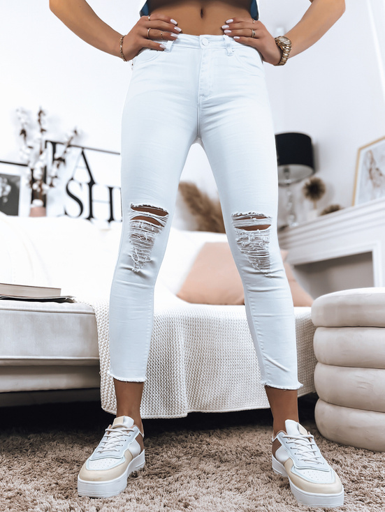 Damen Jeans mit Löchern MELAN Farbe Weiß DSTREET UY1366