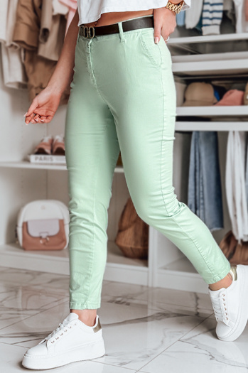 Damen Slim Fit Hose mit Gürtel LINESKA mint Dstreet UY2574