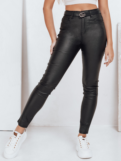 Gewachste Damen Skinny Jeans schwarz Dstreet UY2750