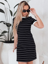 Gestreiftes Minikleid für Frauen FITLINES schwarz Dstreet EY2584