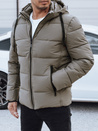 Herren Steppwinterjacke mit Kapuze beige Dstreet TX5065