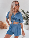 Damen Leinen Übergrößen Set LINEN LOVE navy blau Dstreet AY1138