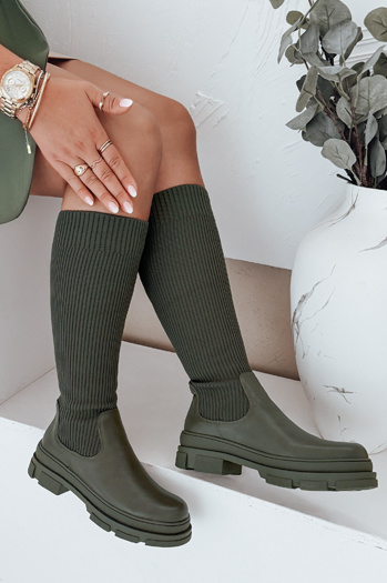 Grüne Sockenstiefel für Frauen Dstreet ZY1013