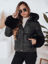 Damen Winterjacke YOUWARM kurz gesteppt mit Fell schwarz Dstreet TY5006
