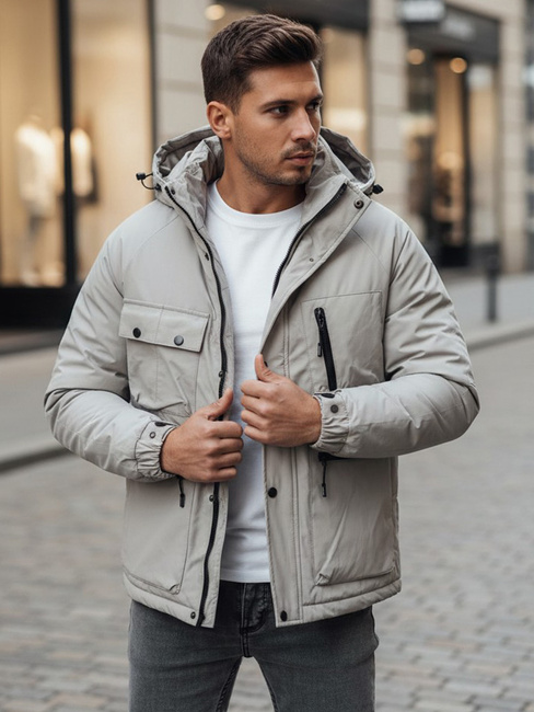 Herren Winterjacke mit Kapuze grau Dstreet TX5107