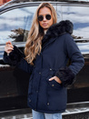 Damen Winter Parka Jacke mit Fell CHARMFUR schwarz Dstreet TY4771