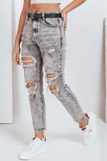 Damen Push Up Jeans mit Löchern grau Dstreet UY2780