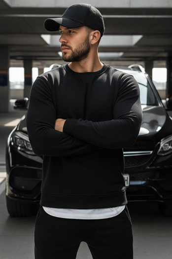 Herren Sweatshirt Schwarz Dstreet BX2416