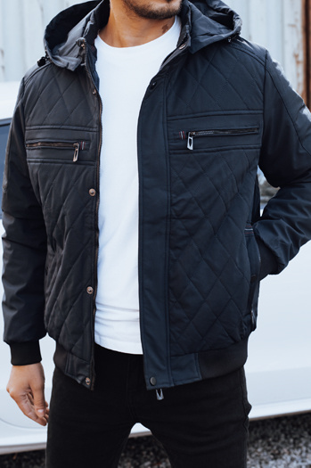 Herren Übergangs-Steppjacke mit Kapuze navy blau Dstreet TX5038