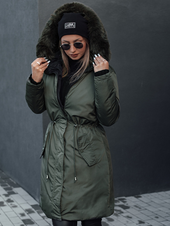 Damen Winterparka TRENDNEL Wendekapuze grün Dstreet TY4589