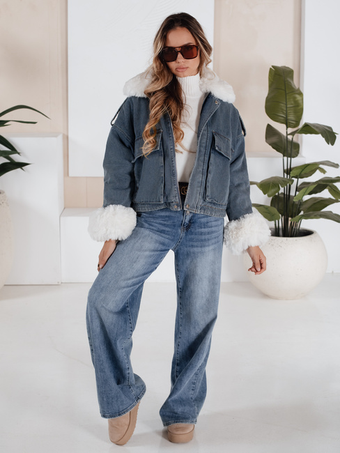 Winter-Jeansjacke mit Pelz blau Dstreet TY5160