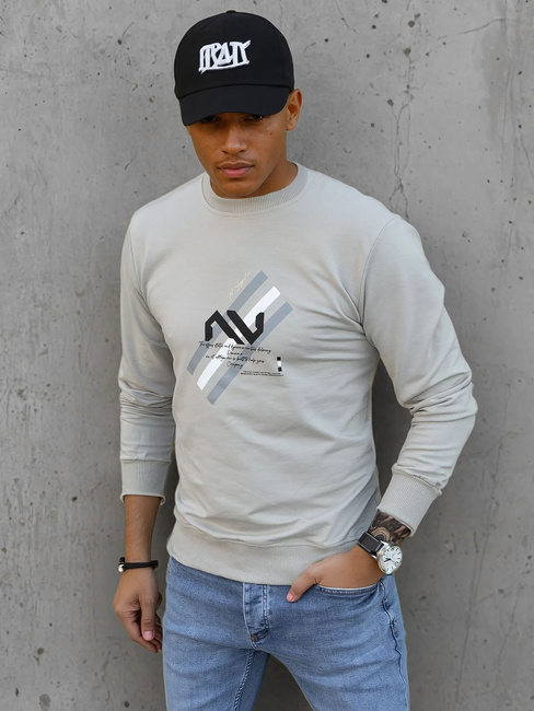 Bedrucktes Herren Sweatshirt beige Dstreet BX5363