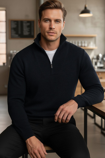 Herren Stehpullover isoliert navy blau Dstreet WX2352