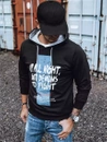 Herren Kapuzenpullover mit Aufdruck Schwarz Dstreet BX5396