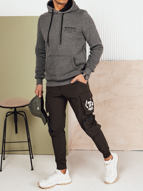 Herren Sweatshirt mit Aufdruck Farbe Anthrazit DSTREET BX5694