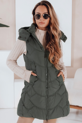 Isolierte gesteppte grüne Damenweste Dstreet TY5103