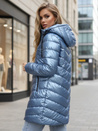 Lange Damen-Winter-Steppjacke blau Dstreet TY5515