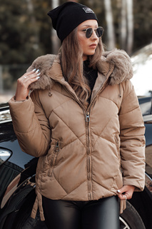 MODIVA gesteppte Damen Winterjacke mit Kapuze hellbeige Dstreet TY4725