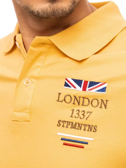 Herren Poloshirt mit Stickerei Gelb Dstreet PX0435