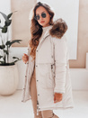 Damen Winter Parka Jacke mit Kapuze hellbeige Dstreet TY5083