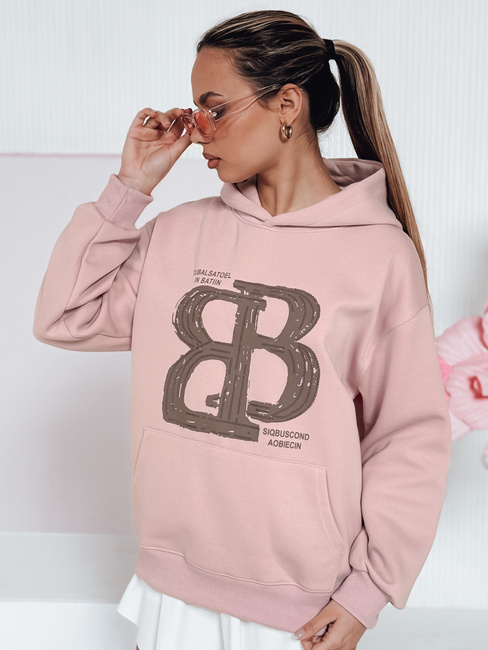Damen-Kapuzenpullover in Übergröße LITESSO rosa Dstreet BY1415