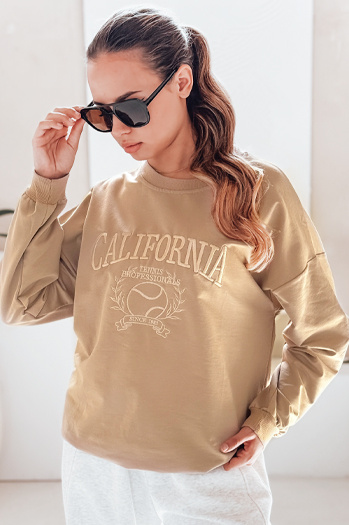Damen Oversize Sweatshirt CALIFORNIA DREAM Farbe Beige DSTREET BY1194