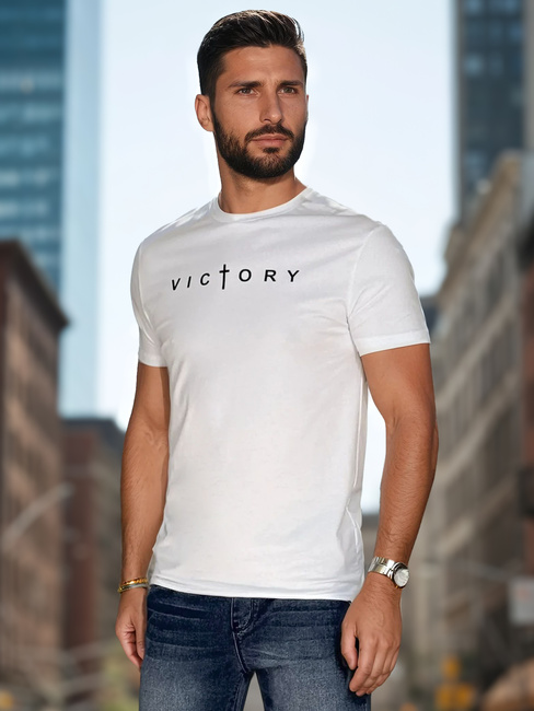 Bedrucktes Herren-T-Shirt weiß Dstreet RX5641