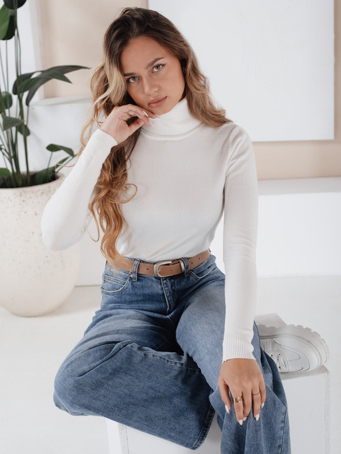 Damen-Rollkragenpullover VANORIA weiß Dstreet MY2491