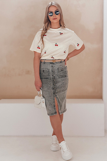 Midirock aus Denim GUZIKOVA grau Dstreet CY0510