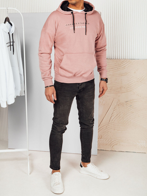 Herren Sweatshirt mit Aufdruck Farbe Rosa DSTREET BX5719