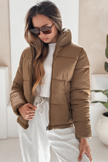 Damen Steppwinterjacke LAROSE dunkelbeige Dstreet TY5217