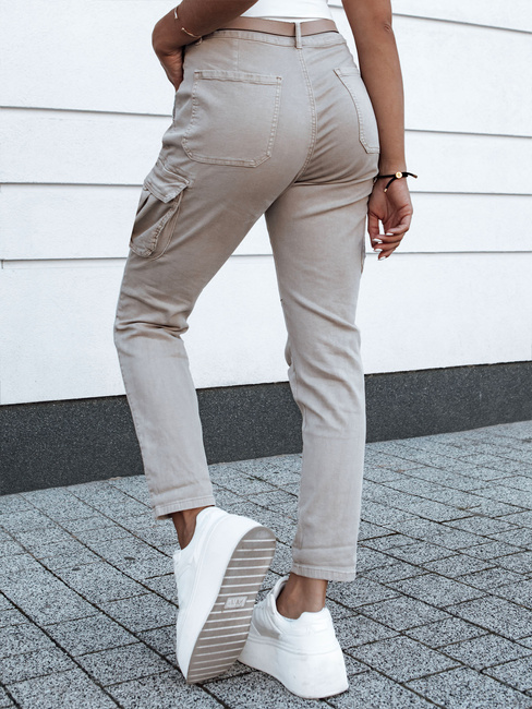 Damen Cargohose aus Denim EASYFIT beige Dstreet UY2118