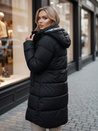 PURRBREEZ Damen Winter lange gesteppte Wendejacke mit Kapuze schwarz Dstreet TY4661