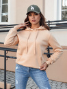 Damen BASIC Sweatshirt mit Kapuze in camel Dstreet BY1330