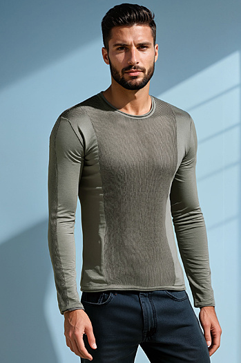 Khakifarbener Pullover für Männer WX2310