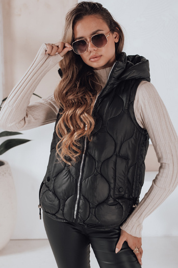 Damen Steppweste mit Kapuze MISSVEST schwarz Dstreet TY5018
