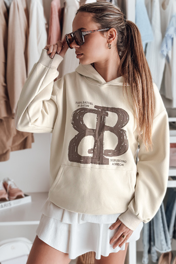 Damen Kapuzenpulli in Übergröße LITESSO beige Dstreet BY1418