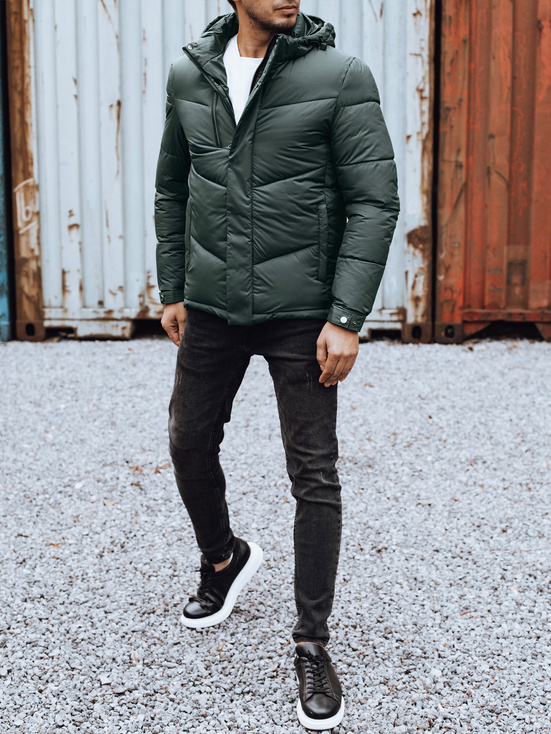 Herren Winterjacke mit abnehmbarer Kapuze grün Dstreet TX4832