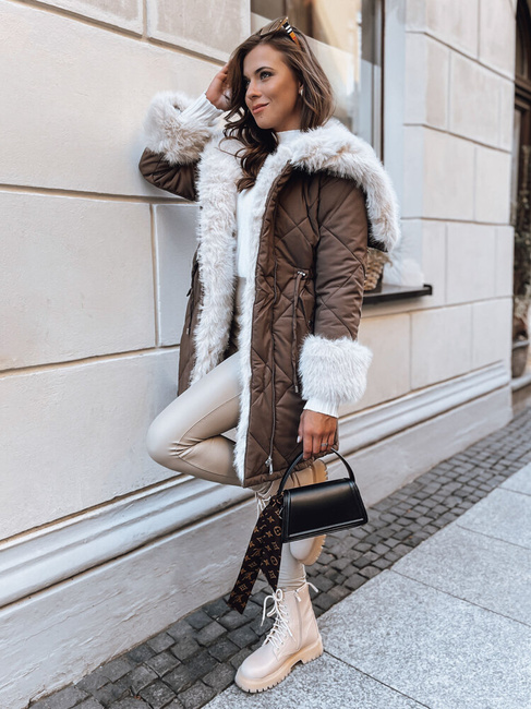 Damen Winterjacke LUXURY Farbe Kastanienbraun DSTREET TY3932