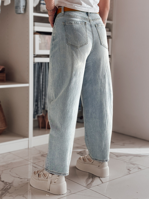 Damen Denim Baggy Hose mit Gürtel NEWFLOVER blau Dstreet UY2435